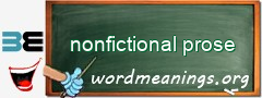 WordMeaning blackboard for nonfictional prose
